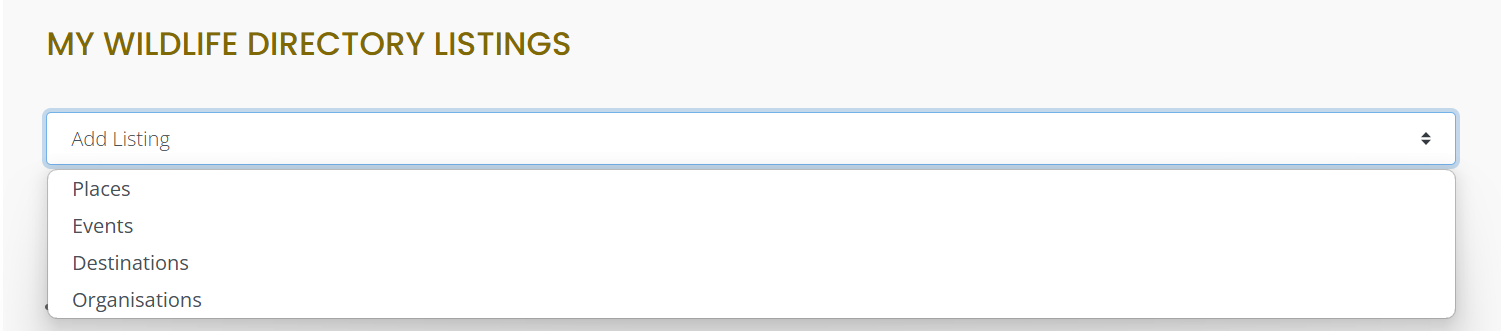 Add wildlife directory listing.